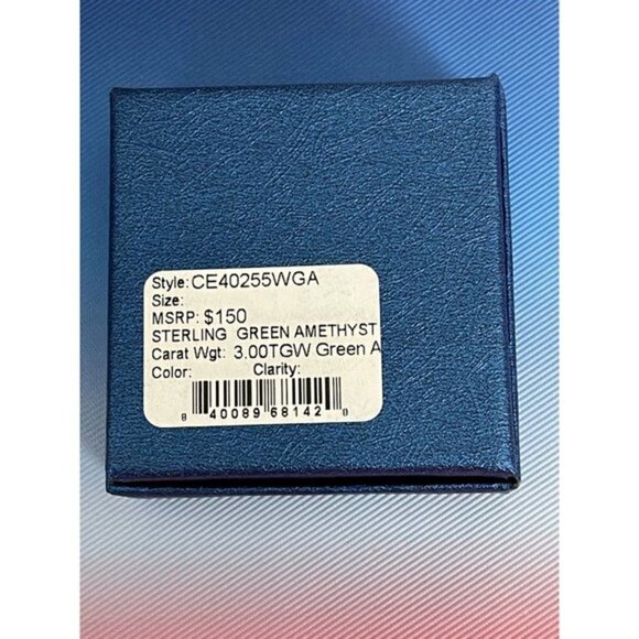 Savvy Cie Jewels Sterling Silver Green Amethyst Cut Bezel Stone Drop Earrings - Picture 3 of 4